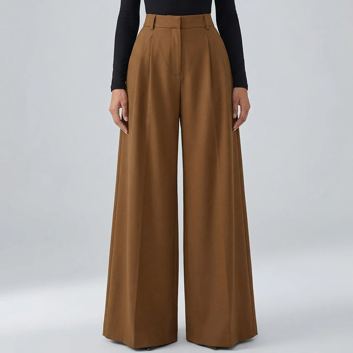 Flowvia - High-Waist Wide-Leg Full-Length Pants