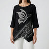 Long Sleeve Butterfly Print Blouse