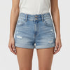 Ripped Cuffed Denim Shorts For Women