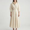 Long-Sleeve V-Neck Maxi Dress