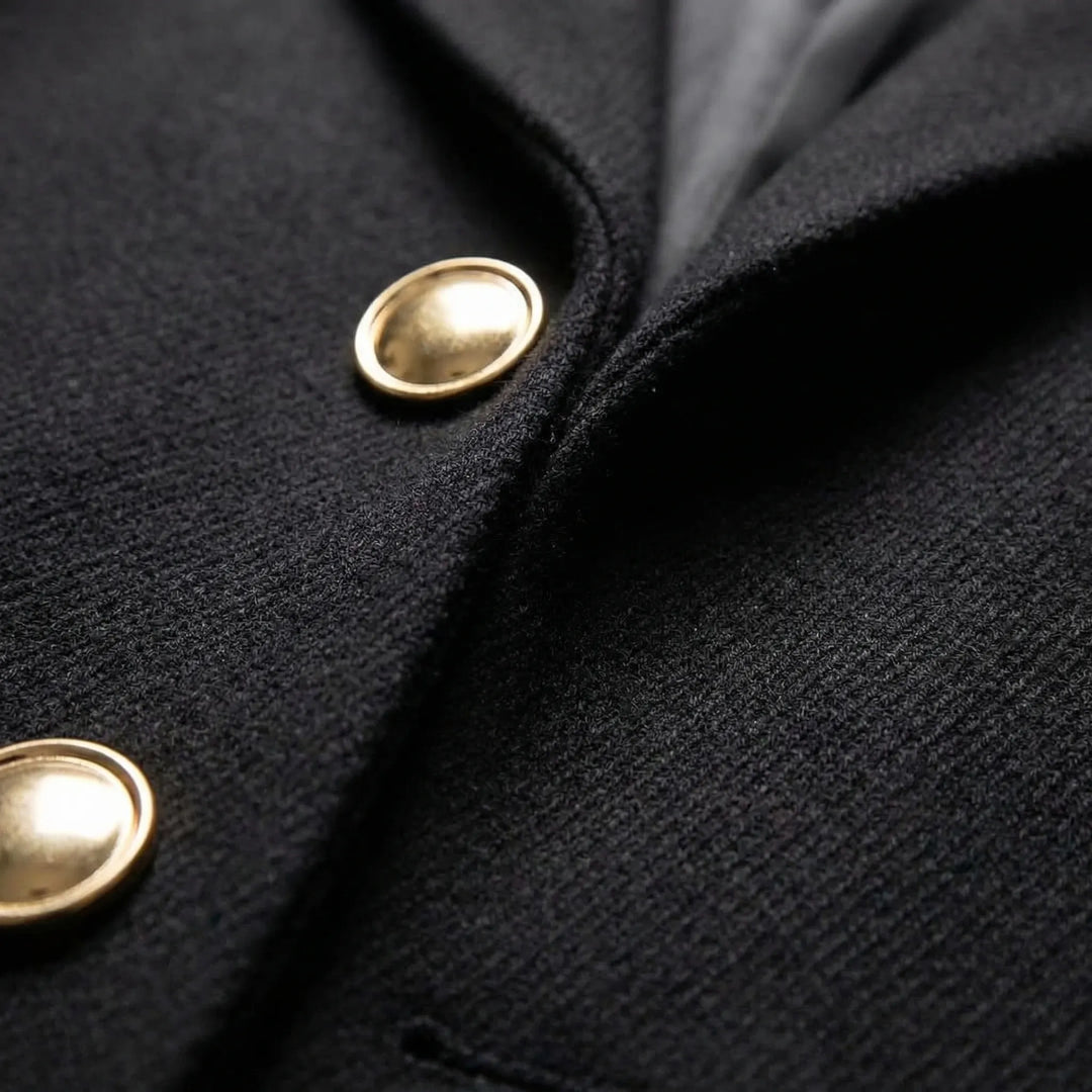 Gravlyn - Long Button-Front Lapel Coat For Men