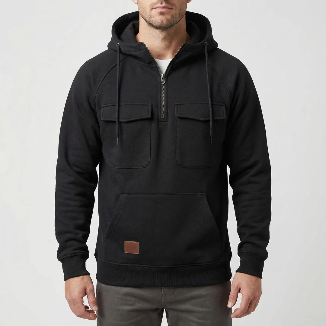 Halvex - Half-Zip Hooded Pullover For Men
