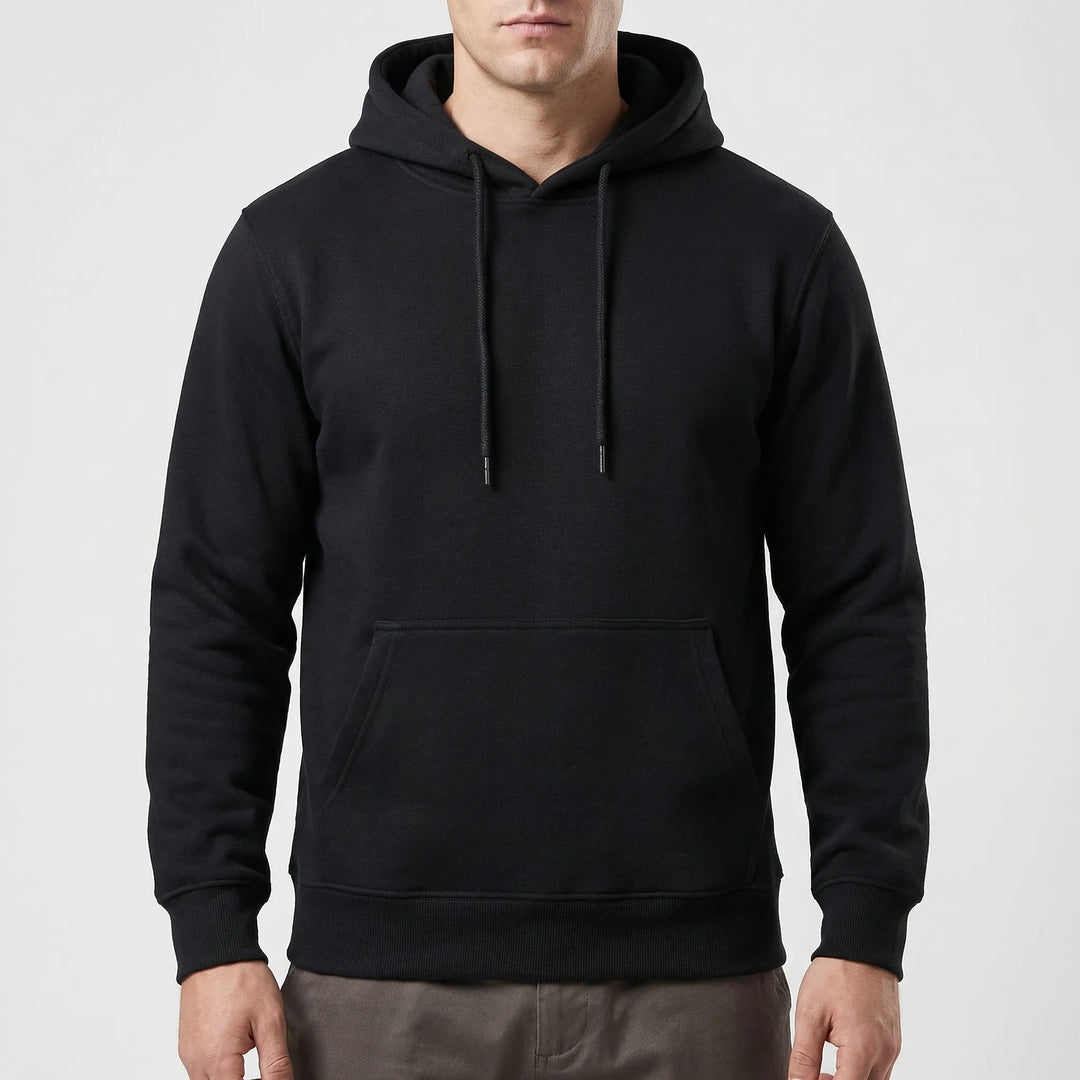 Hoodrix - Solid Color Pullover Hoodie For Men
