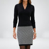 Women's Long Sleeve V-Neck Midi Dress