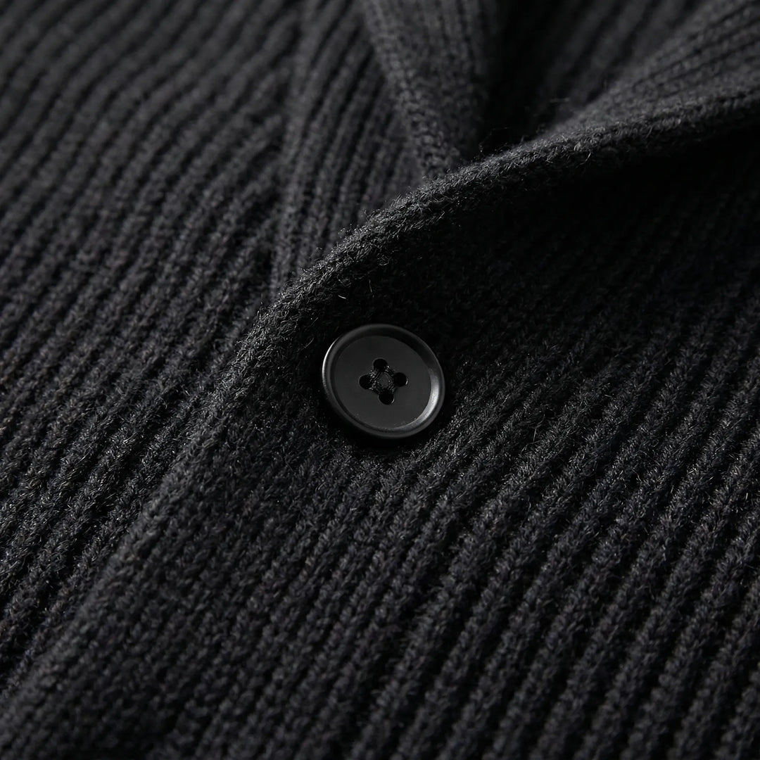 Knitoro - Shawl Collar Button-Front Knit Cardigan