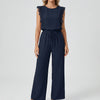 Ruffle-Trim Wide-Leg Two-Piece Set