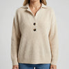 Ribbed Lapel Collar Pullover Sweater for Women