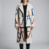 Long Oversized Letter-Print Coat
