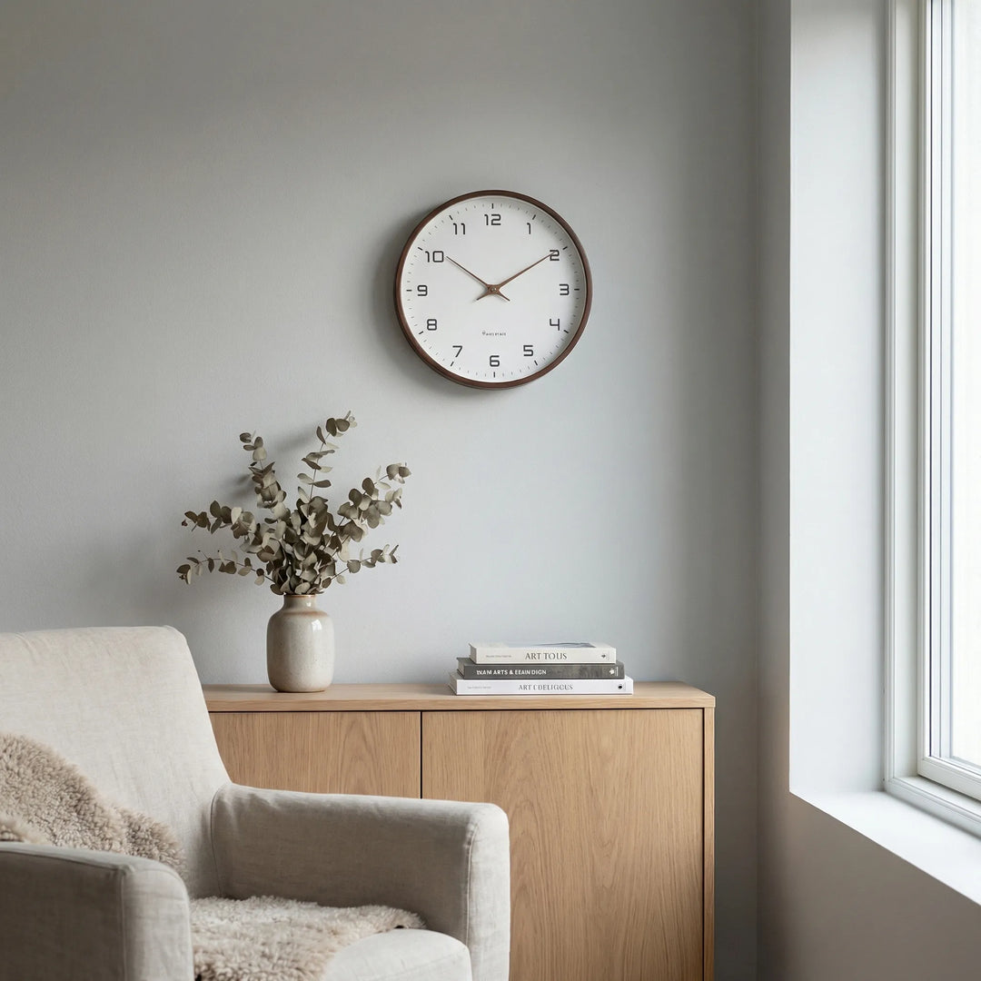 Lunvik - Round Minimalist Scandinavian Wall Clock