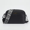 Structured Crossbody Bag With Patterned Strap