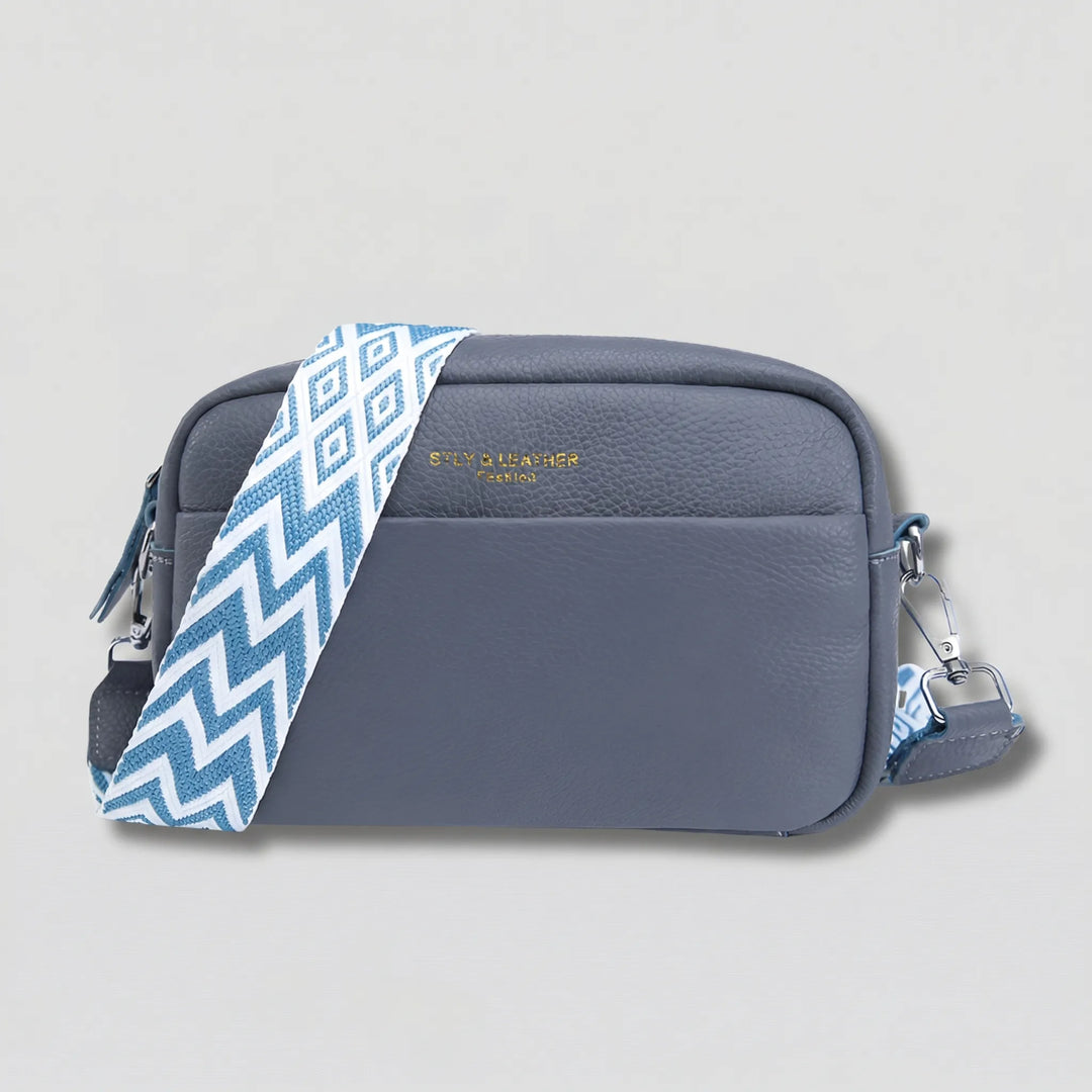 Luxivane - Structured Crossbody Bag With Patterned Strap