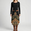 Women's Long Sleeve Midi Dress With Ornate Print