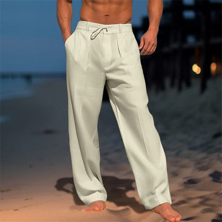 Linen Relaxed Fit Drawstring Trouser for Men