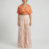 Puff-Sleeve Crop Top And Palazzo Pants Set