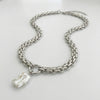 Baroque Pearl Pendant Chain Necklace
