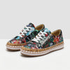 Flat Lace-Up Floral Print Sneaker for Women