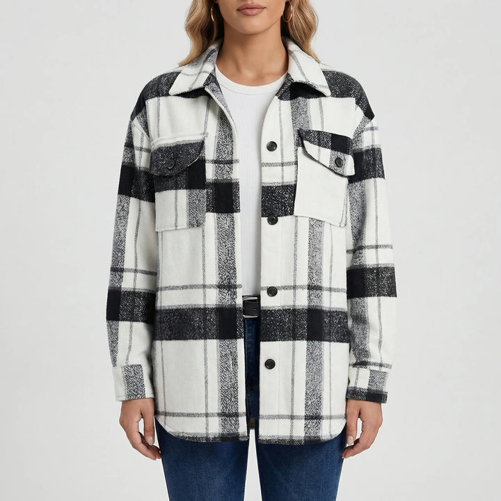 Plaidova - Relaxed Fit Plaid Shirt Jacket