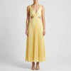 Sleeveless Pleated Maxi Dress With Cutout Waist
