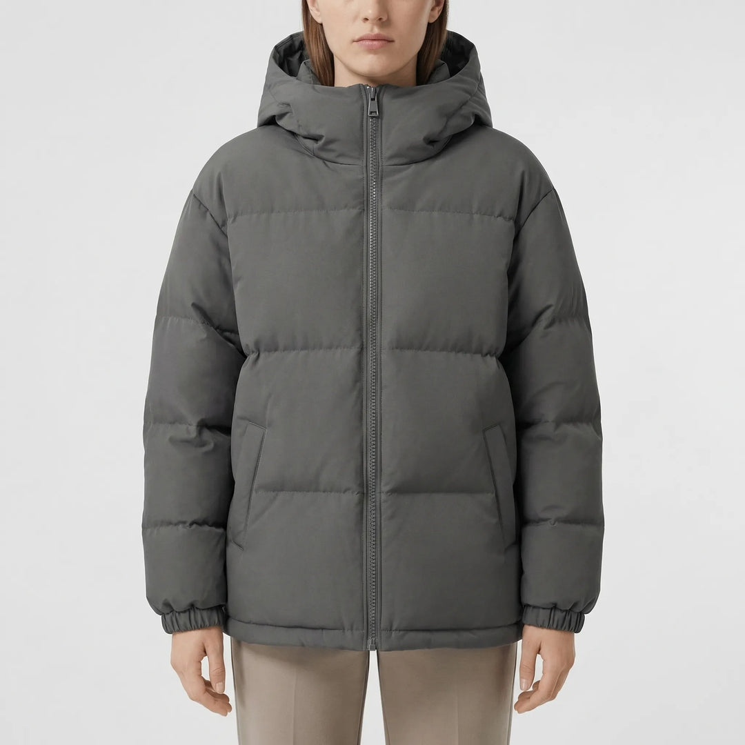 Puffora - Hooded Puffer Jacket With Full-Front Zipper
