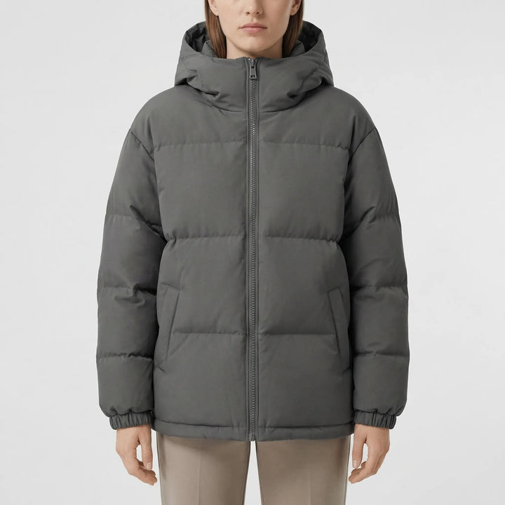 Puffora - Hooded Puffer Jacket With Full-Front Zipper