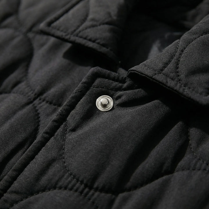 Quiltrova - Quilted Snap-Button Shacket For Women