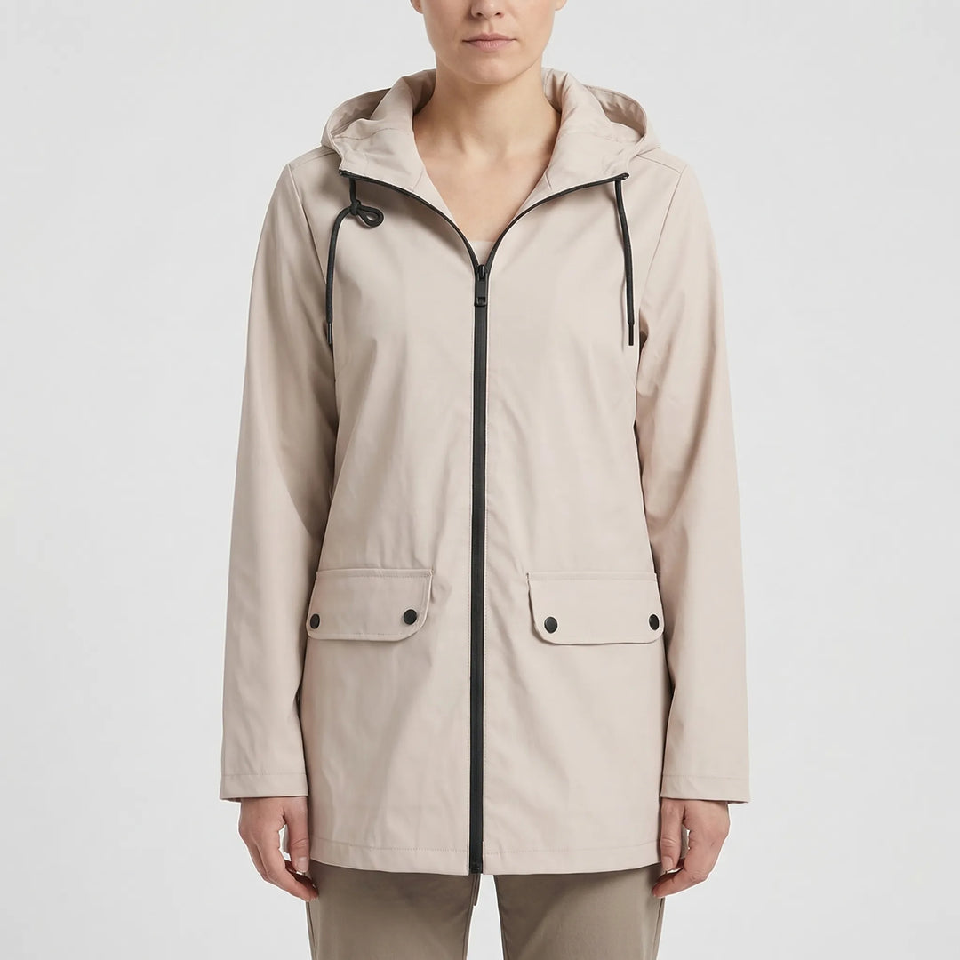 Rainova - Mid-Length Hooded Women's Rain Jacket