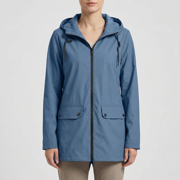 Rainova - Mid-Length Hooded Women's Rain Jacket