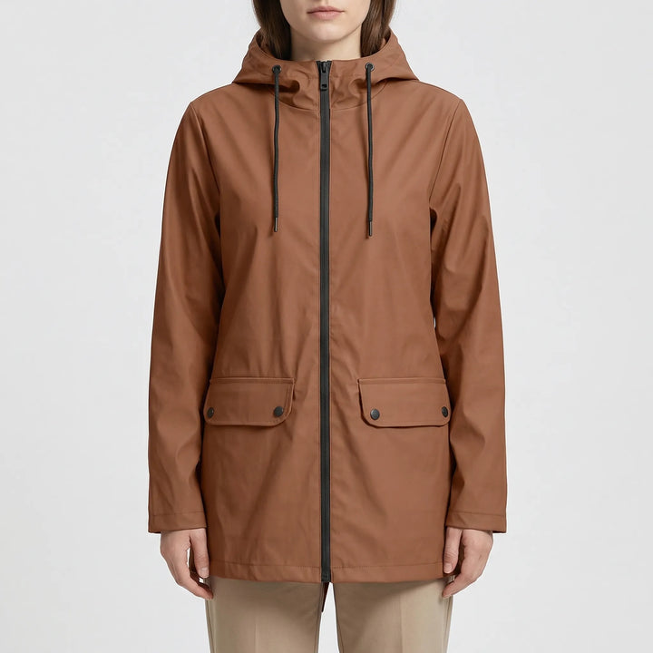 Rainova - Mid-Length Hooded Women's Rain Jacket
