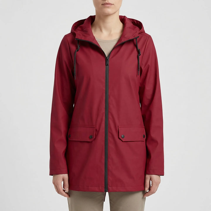 Rainova - Mid-Length Hooded Women's Rain Jacket