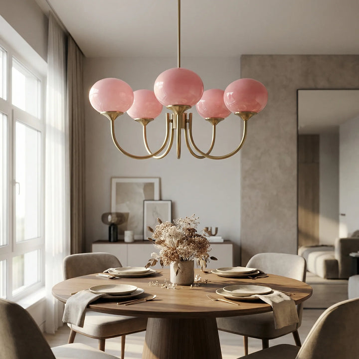 Rosaveil - Multi-Arm Globe Shade Ceiling Chandelier