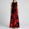 Sleeveless Maxi Dress With Bold Floral Print