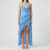 Tiered Ruffle High-Low Spaghetti Strap Dress
