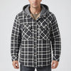 Hooded Plaid Button-Down Shirt Jacket for Men