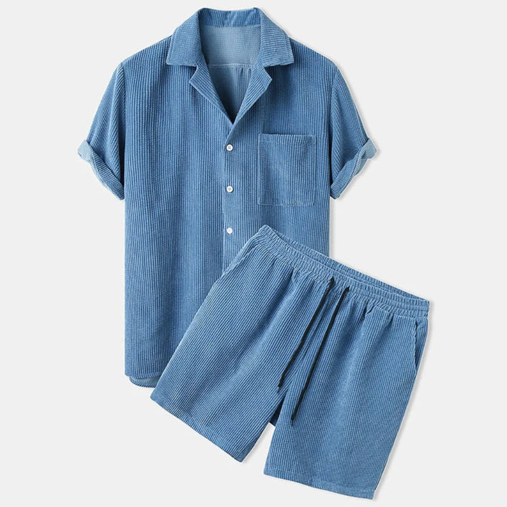 Ribbed Summer Clothing Set for Men