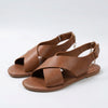 Flat Open-Toe Crossover Strap Sandal for Women