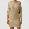 Off-Shoulder Sequin Mini Dress