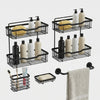 Adhesive Wall-Mounted Shower Caddy Set