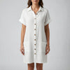 Button-Front Midi Shirt Dress
