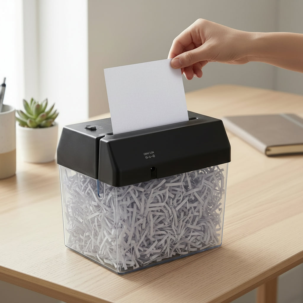 Shredlix - Compact Cross-Cut Desktop Paper Shredder