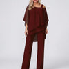 Cold-Shoulder Wide-Leg Formal Jumpsuit