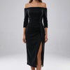 Off-Shoulder Bodycon Midi Dress