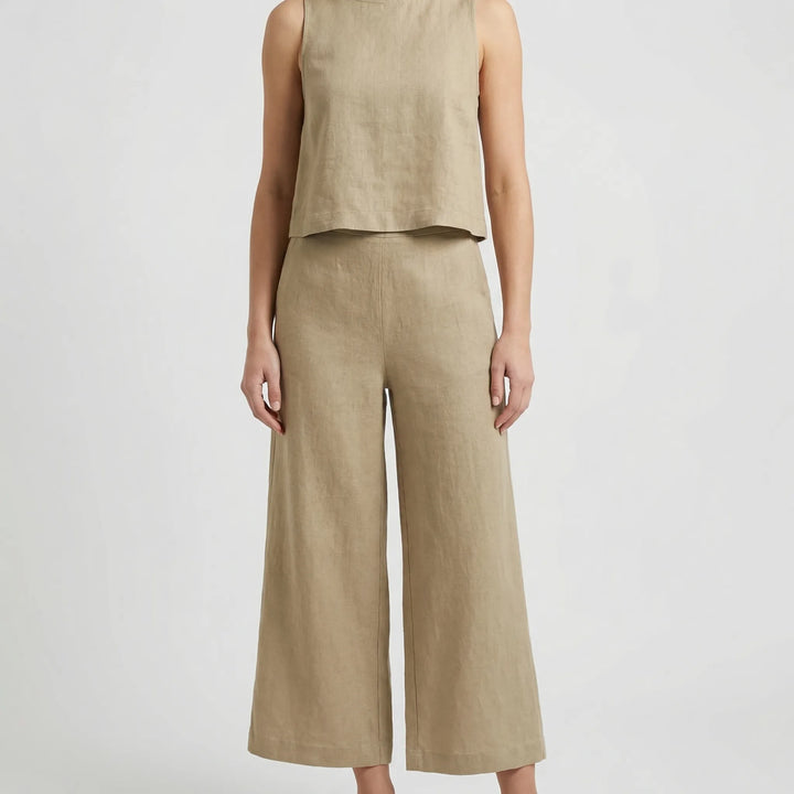 Soltaire - Sleeveless Top And Wide-Leg Trouser Set