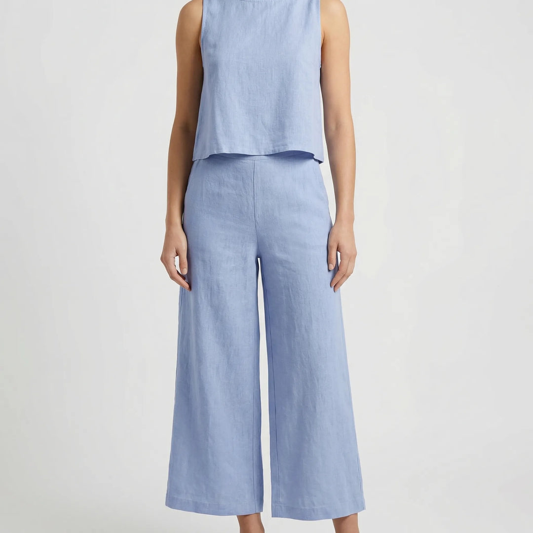 Soltaire - Sleeveless Top And Wide-Leg Trouser Set