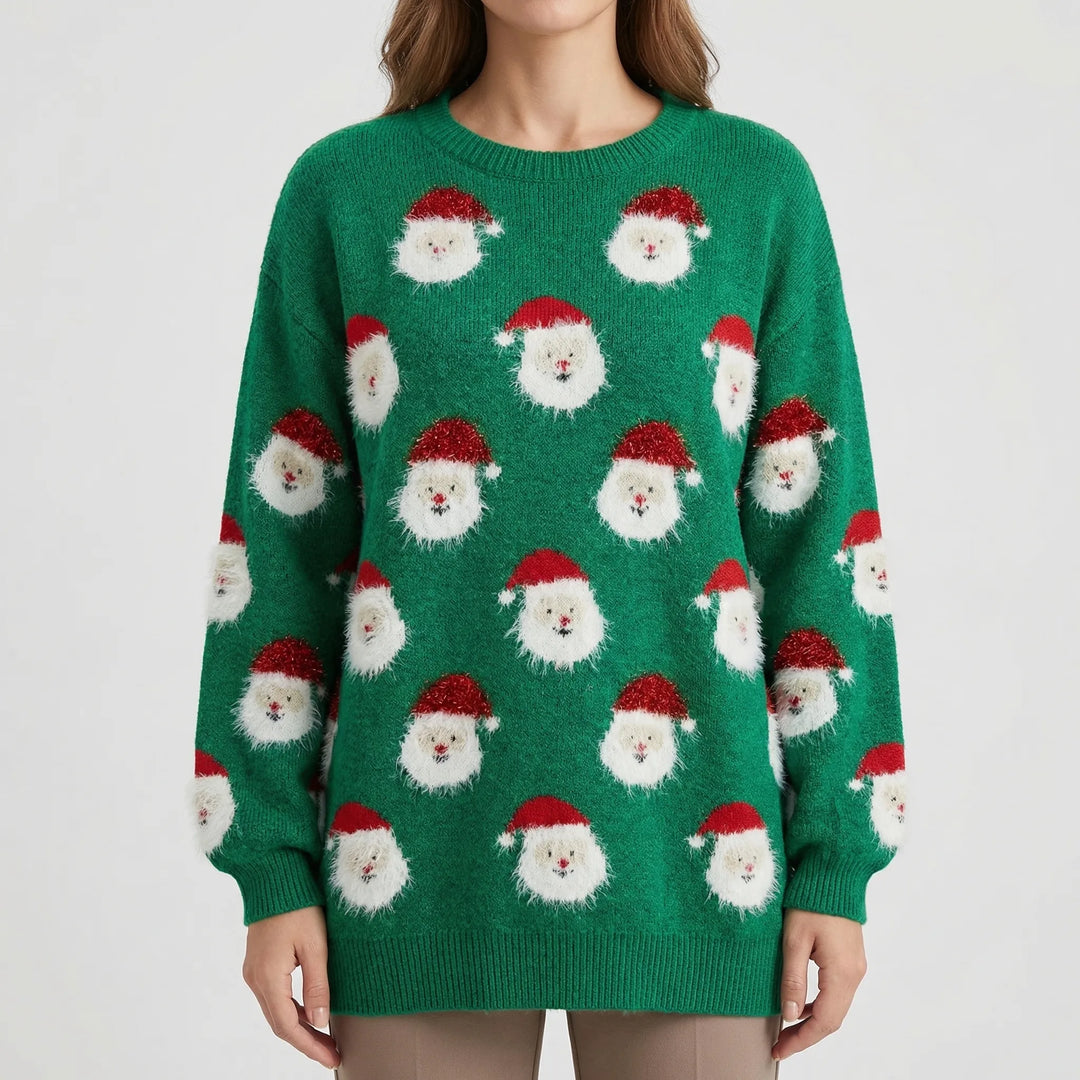 Spooklyn - Oversized Ghost Print Crewneck Sweatshirt