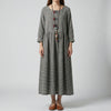 Women's Long-Sleeve High-Waist Maxi Dress
