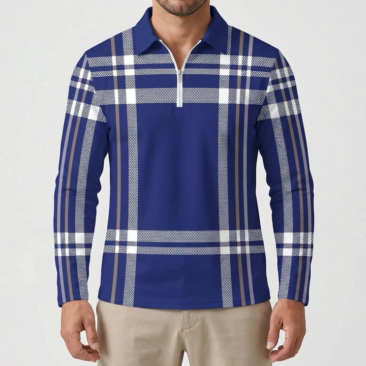 Tarnovex - Plaid Print Pullover Hoodie For Men
