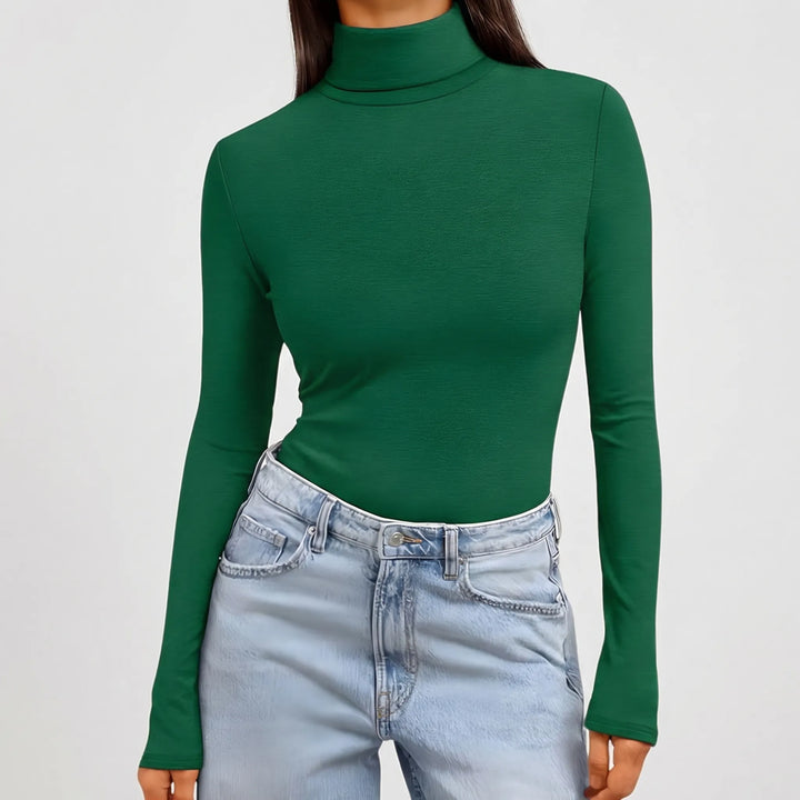 Turtova - Close-Fitting Turtleneck Long Sleeve Top