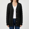 Cable Knit Button-Front Cardigan for Women