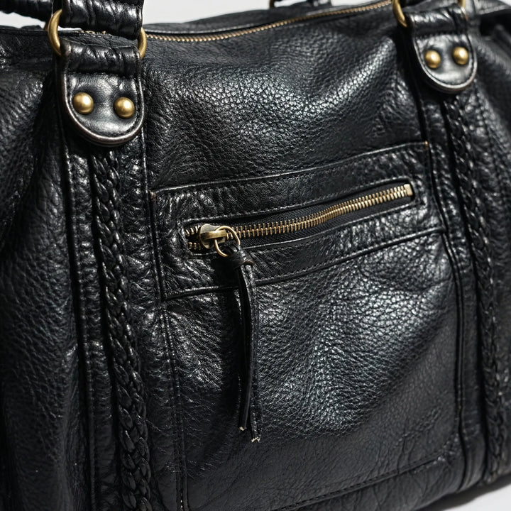 Veltorra - Structured Shoulder Bag With Gold-Tone Hardware
