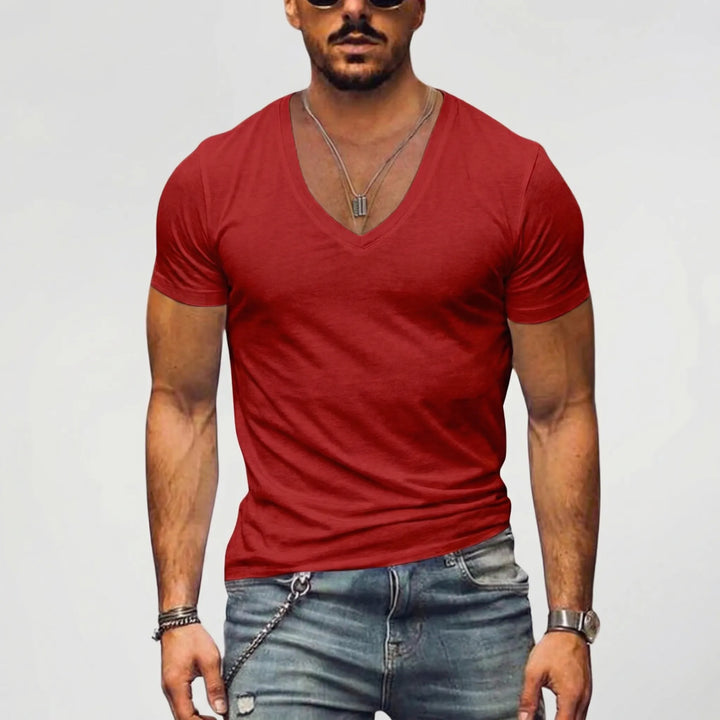 Velturo - Deep V-Neck Slim Fit Tee
